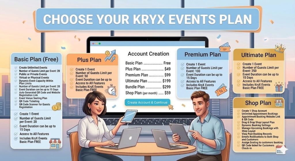 kryx events plans sign up